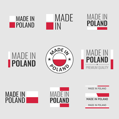 made in Poland icon set, made in Poland product labels