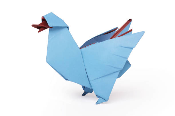 istock Origami duck bird isolated on white background 1272939456