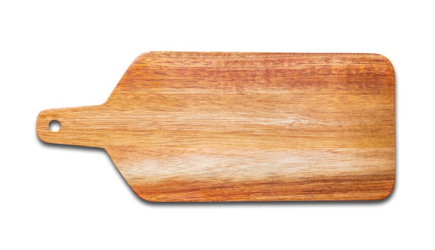 istock Wooden cutting board isolated on white 1272940914