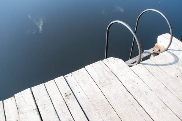 istock Small wooden pier near the river 1272948451