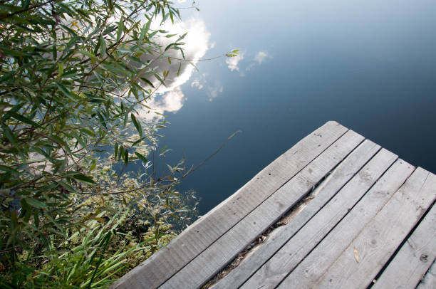 Small wooden pier near the river. Quality image for your project