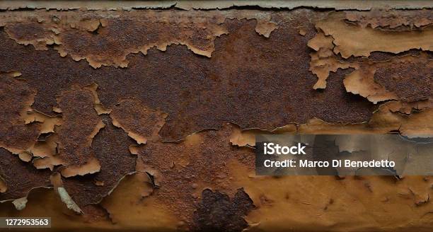 Texture Of Rusty Iron Cracked Paint Stock Photo - Download Image Now - Abstract, Aging Process, Architecture