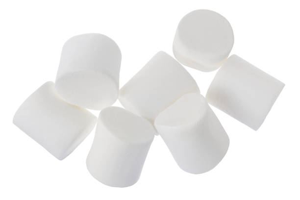 istock Marshmallow isolated on white background with clipping path and full depth of field. Top view. Flat lay 1272955677