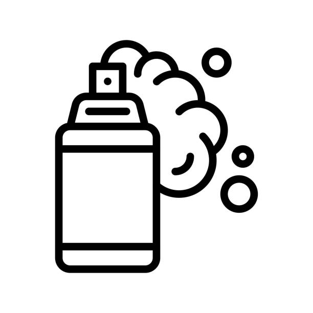 protest related police tear gas cylinder open with gas bubbles vector in lineal style, protest related police tear gas cylinder open with gas bubbles vector in lineal style tear gas stock illustrations