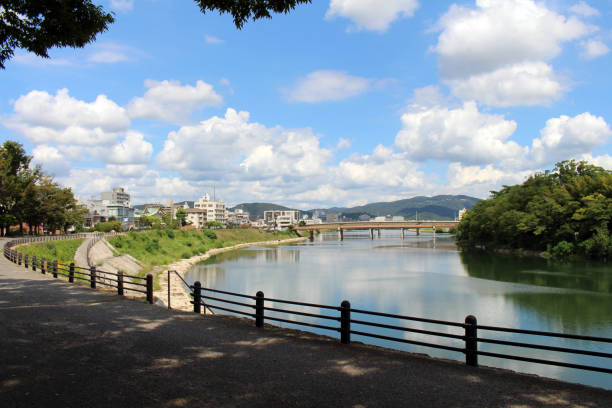 istock Trees around Okayama Garden and its reflection 1272958656
