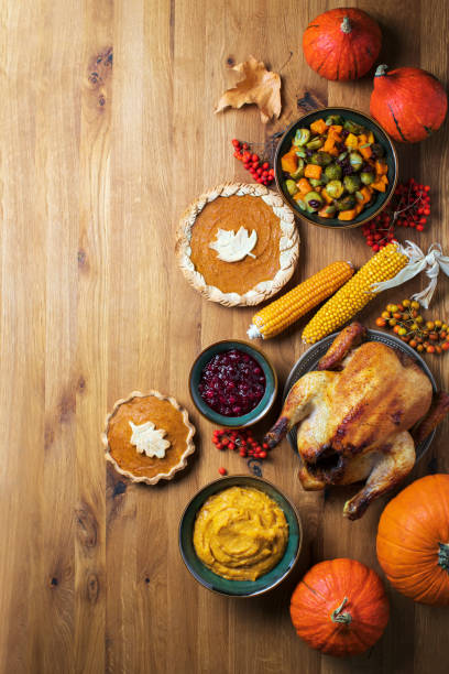 istock Thanksgiving dinner food, fall festive culinary concept 1272959036