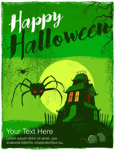 Vector illustration of Spooky Halloween House