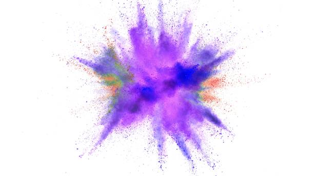 istock Explosion of colored powder on white background 1272960204