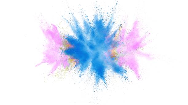 istock Explosion of colored powder on white background 1272960233