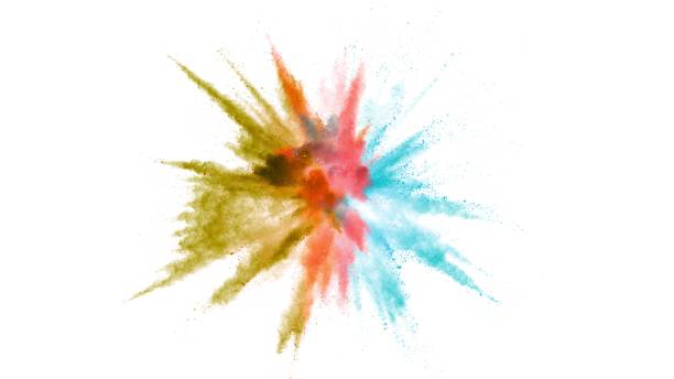 istock Explosion of colored powder on white background 1272960236