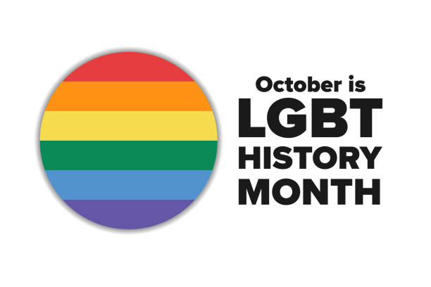 LGBT History Month. Holiday concept. Template for background, banner, card, poster with text inscription. Vector EPS10 illustration. LGBT History Month. Holiday concept. Template for background, banner, card, poster with text inscription. Vector EPS10 illustration lgbt history month stock illustrations