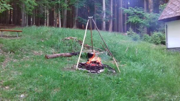 istock Cooking in the nature on the fire in the tile. 1272964321
