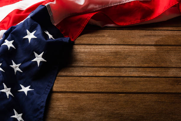 istock overhead America United States flag 1272965612