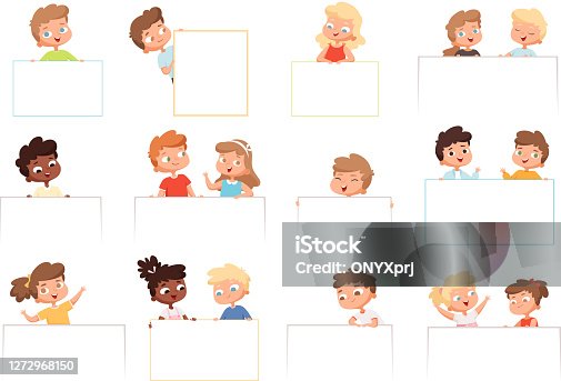 1,023 Little Kids Cartoon Holding Blank Paper Illustrations & Clip Art -  iStock