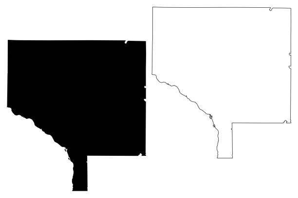 미네소타 주 아노카 카운티(미국 카운티, 미국, 미국, 미국, 미국) 지도 벡터 일러스트레이션, 낙서 스케치 아노카 지도 - anoka stock illustrations