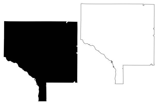 anoka county, minnesota (hrabstwo usa, stany zjednoczone ameryki, usa, usa, usa) mapa wektor ilustracji, bazgroły szkic anoka mapa - anoka stock illustrations