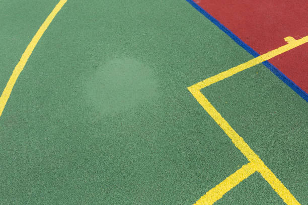 istock Artificial rubber-polymer coating of a modern multifunctional sports ground. 1272974201