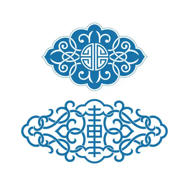 Vector illustration of China traditional auspicious symbols