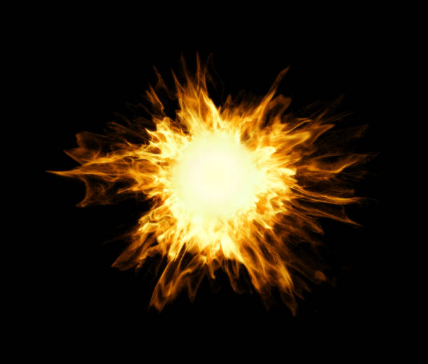 istock Inferno fireball. Abstract burning sphere with glowing flames 1272976293