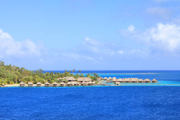 istock Overwater bungalows on Bora Bora island, French Polynesia 1272976756