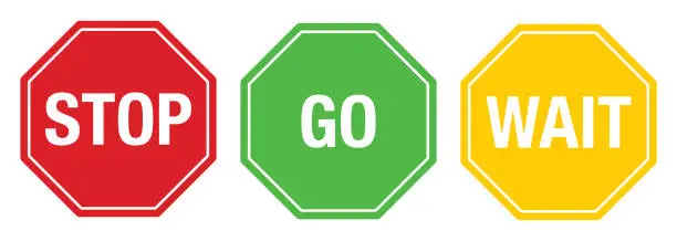 Vector illustration of Stop wait go sign