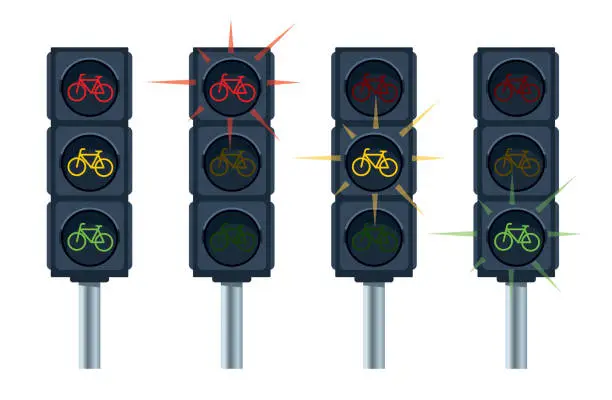 Vector illustration of traffic light for a bicycle