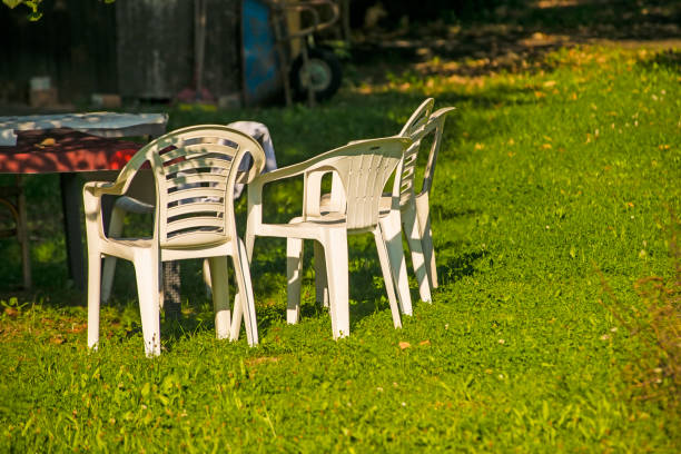 istock nice seat in a garden with chairs and desk 1272980440