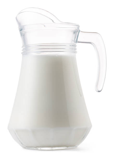 istock Glass milk jar isolated on white background 1272981936