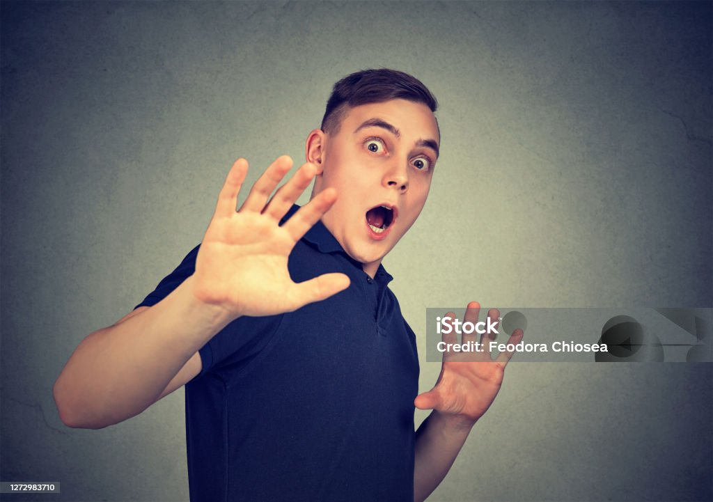 Scared Man Image Scared Man With Shocked Facial Expression Stock Photo - Download Image ...