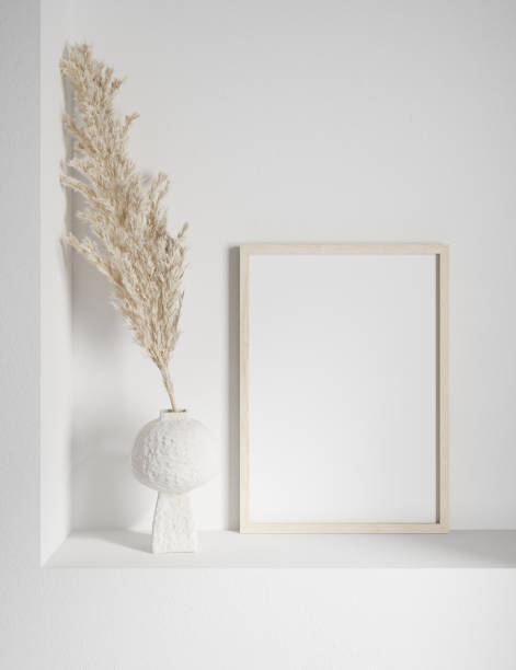 istock Mock up frame with minimal decor close up in home interior background 1272986045