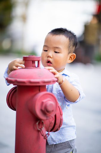 Children are curious about fire hydrants