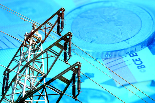 istock A power line and euro banknotes and coins 1272986990