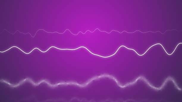 Lightning concept. 3d rendering of elegant lightning strokes with glowing electricity neon effect.