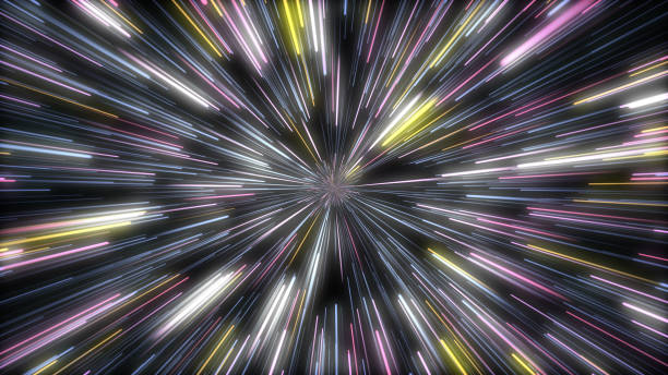 istock Nebula night starry sky in rainbow colors on 3d rendering. 1272992203