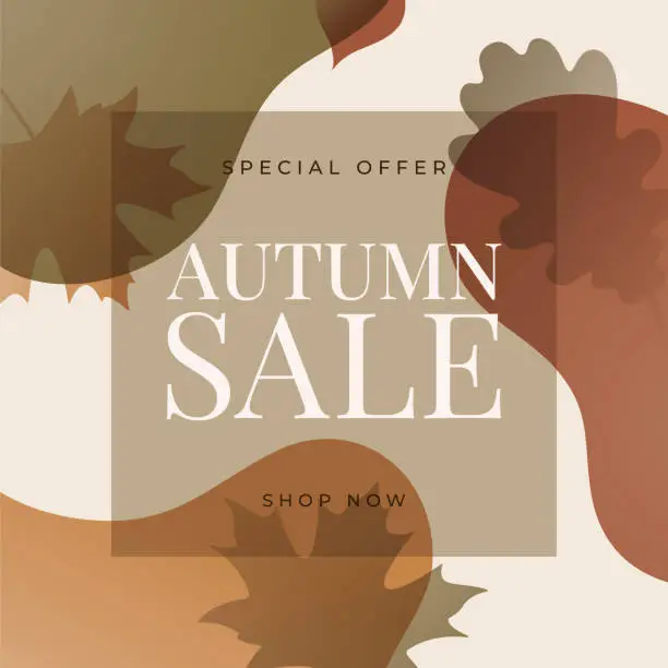 Vector illustration of Autumn sale design for advertising, banners, leaflets and flyers.