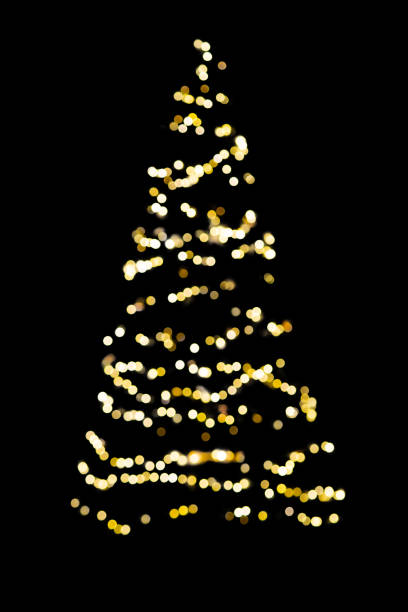 istock Blurred christmas tree lights isolated on black background 1272993540