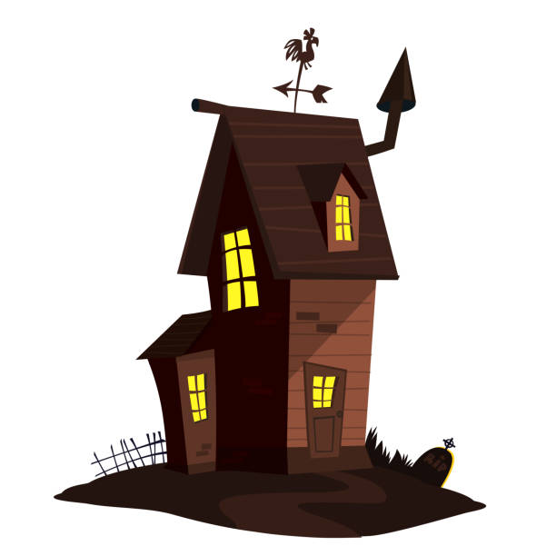Cartoon Haunted Old House Vector Illustration Isolated Stock Illustration -  Download Image Now - iStock