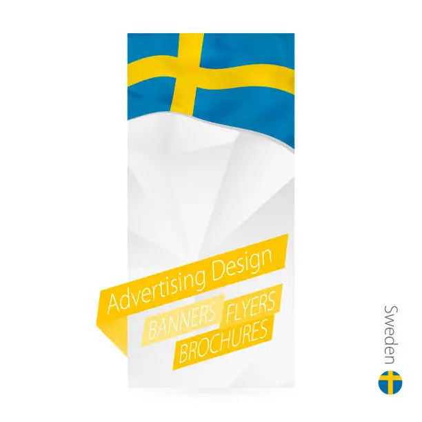 Vector illustration of Vector abstract banner template for Sweden.