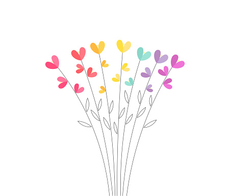 Colorful  flowers bouquet. Summer vector illustration.