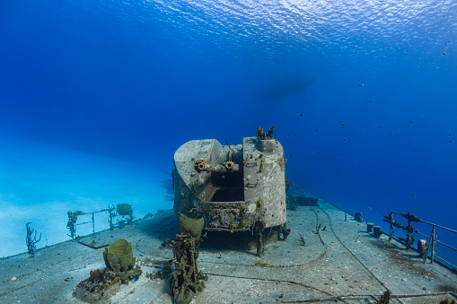 View of the MV Captain Keith Tibbetts shipwreck in Cayman Brac - Cayman Islands