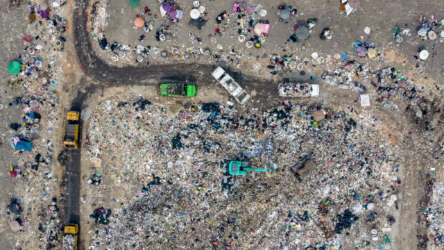 Aerial view  garbage mountain