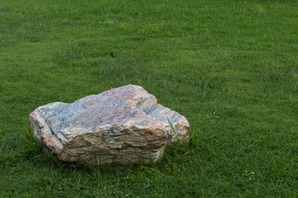 istock Large stones placed on the lawn. 1273002182
