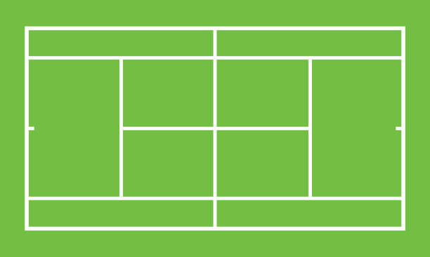 ilustrações de stock, clip art, desenhos animados e ícones de top view of tennis court - tennis court aerial view vector