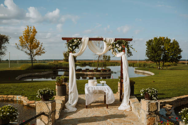 istock Beautiful wedding ceremony decoration 1273004680
