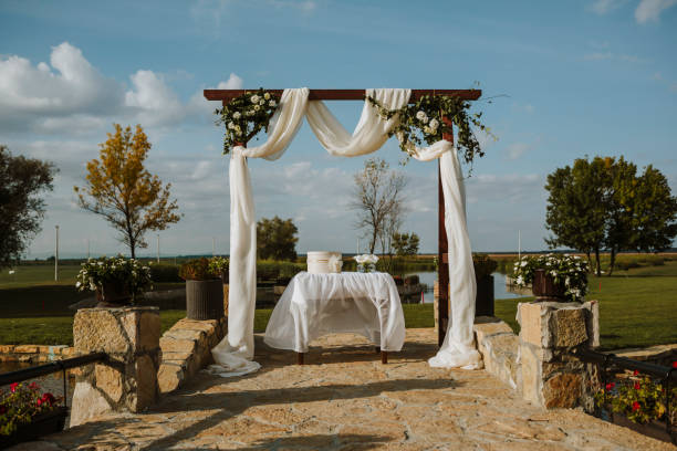 istock Beautiful wedding ceremony decoration 1273004681