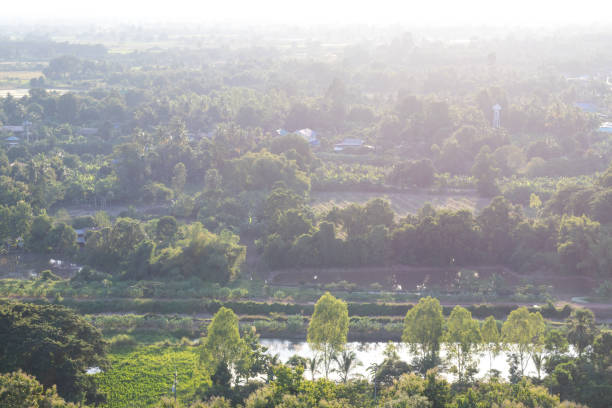 istock Above the rural village with trees. 1273005536
