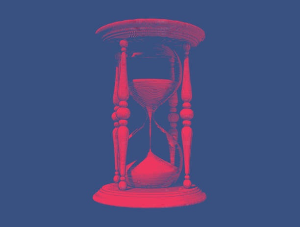 istock Engraving stencil of vintage hourglass vector illustration 1273006881