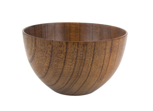 istock Wooden bowl isolated on white background 1273007475