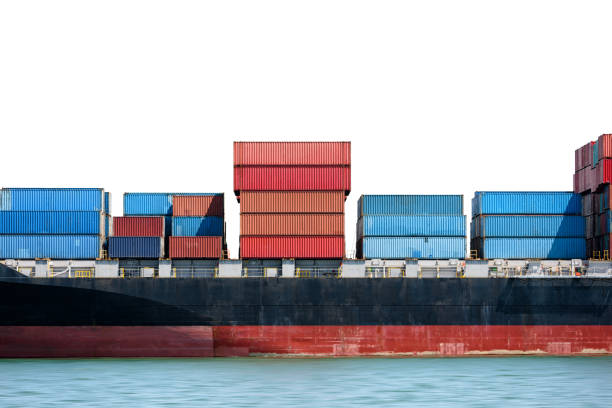 istock Container Cargo ship isolated on white background, Freight Transportation and Logistic, Shipping 1273011780