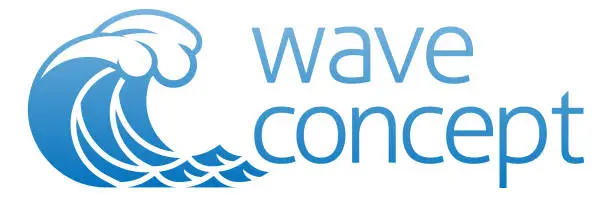 Vector illustration of Wave Ocean Water Icon Concept
